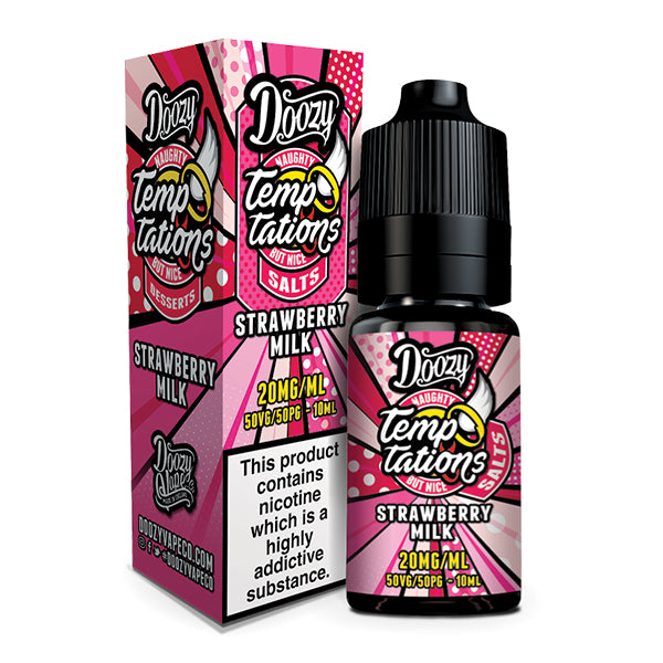 Doozy Temptations Salts Strawberry Milk 10ml Nic Salt