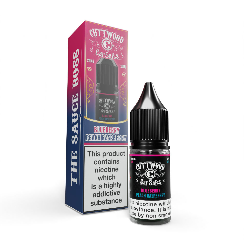 Cuttwood Bar Salts Blueberry Peach Raspberry 10ml-Box of 10
