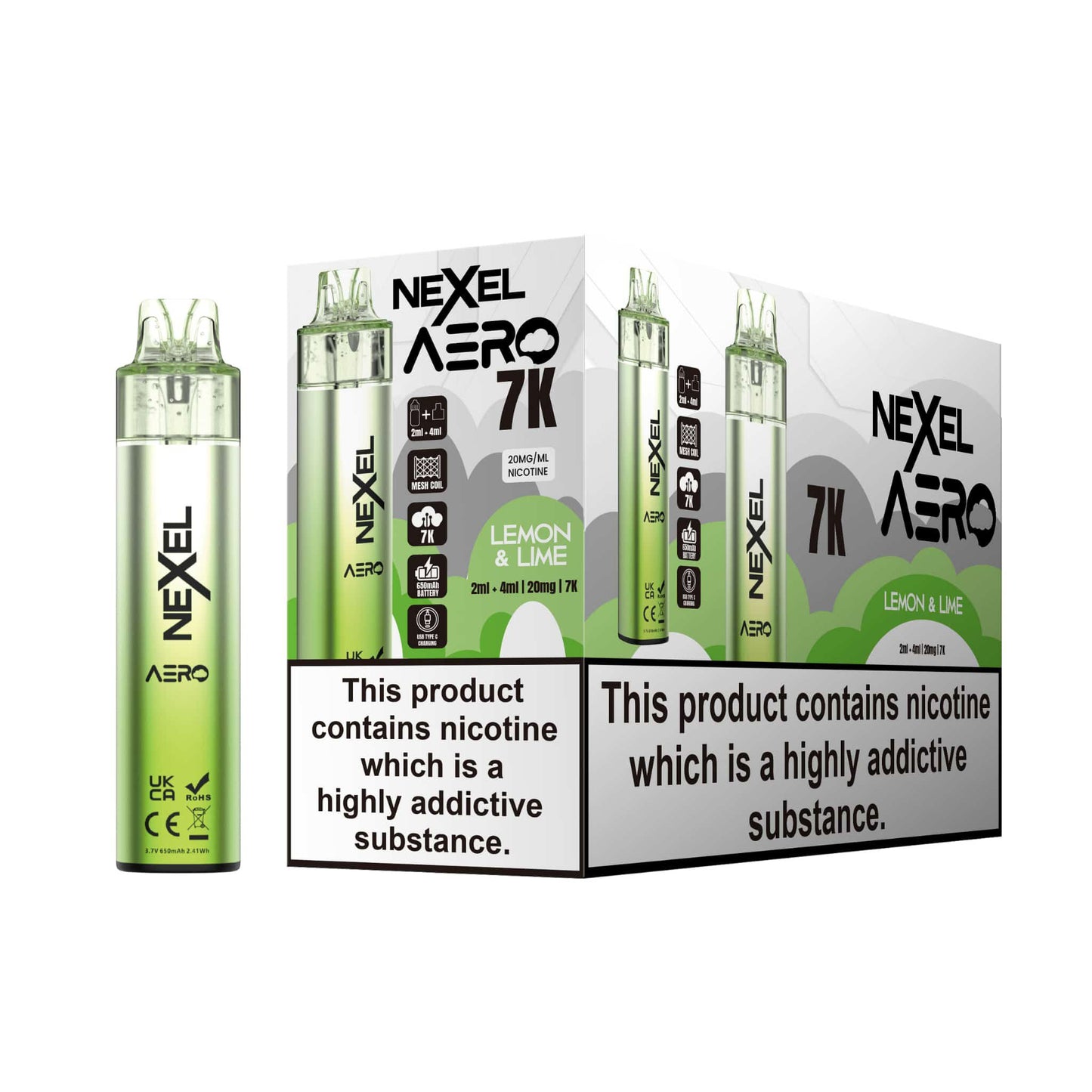 Nexel Aero 7k Pods -  Pack of 10 - 20mg