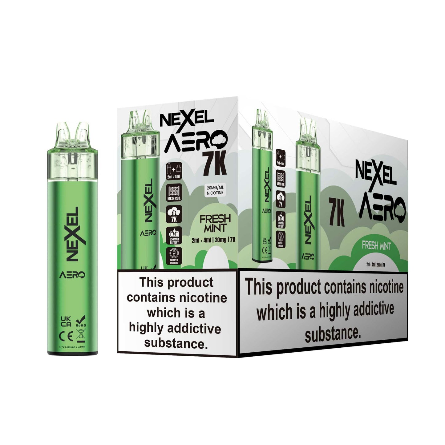 Nexel Aero 7k Pods -  Pack of 10 - 20mg