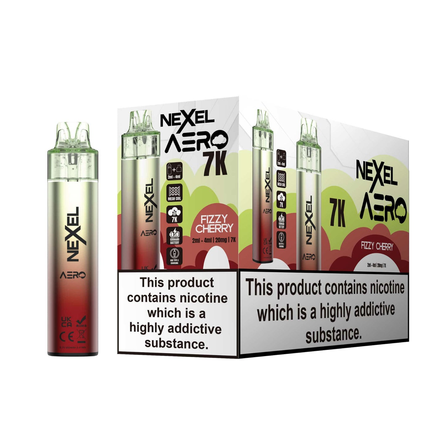 Nexel Aero 7k Pods -  Pack of 10 - 20mg