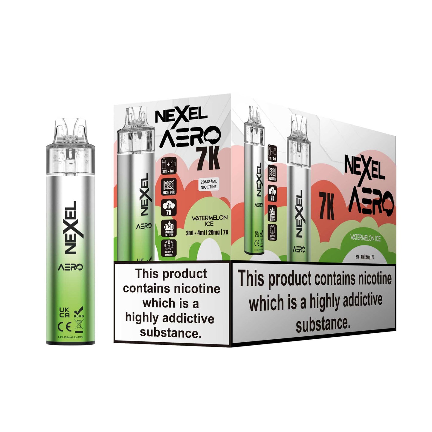 Nexel Aero 7k Pods -  Pack of 10 - 20mg
