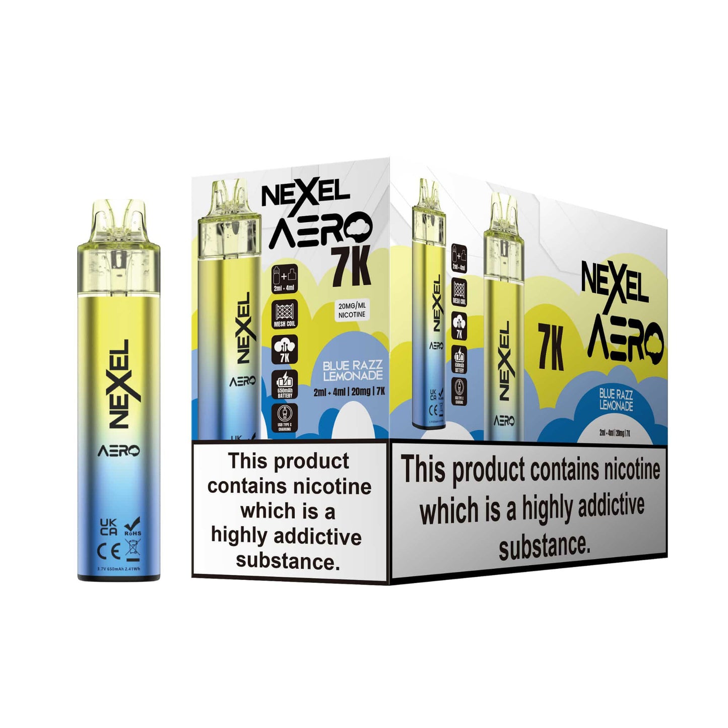 Nexel Aero 7k Pods -  Pack of 10 - 20mg