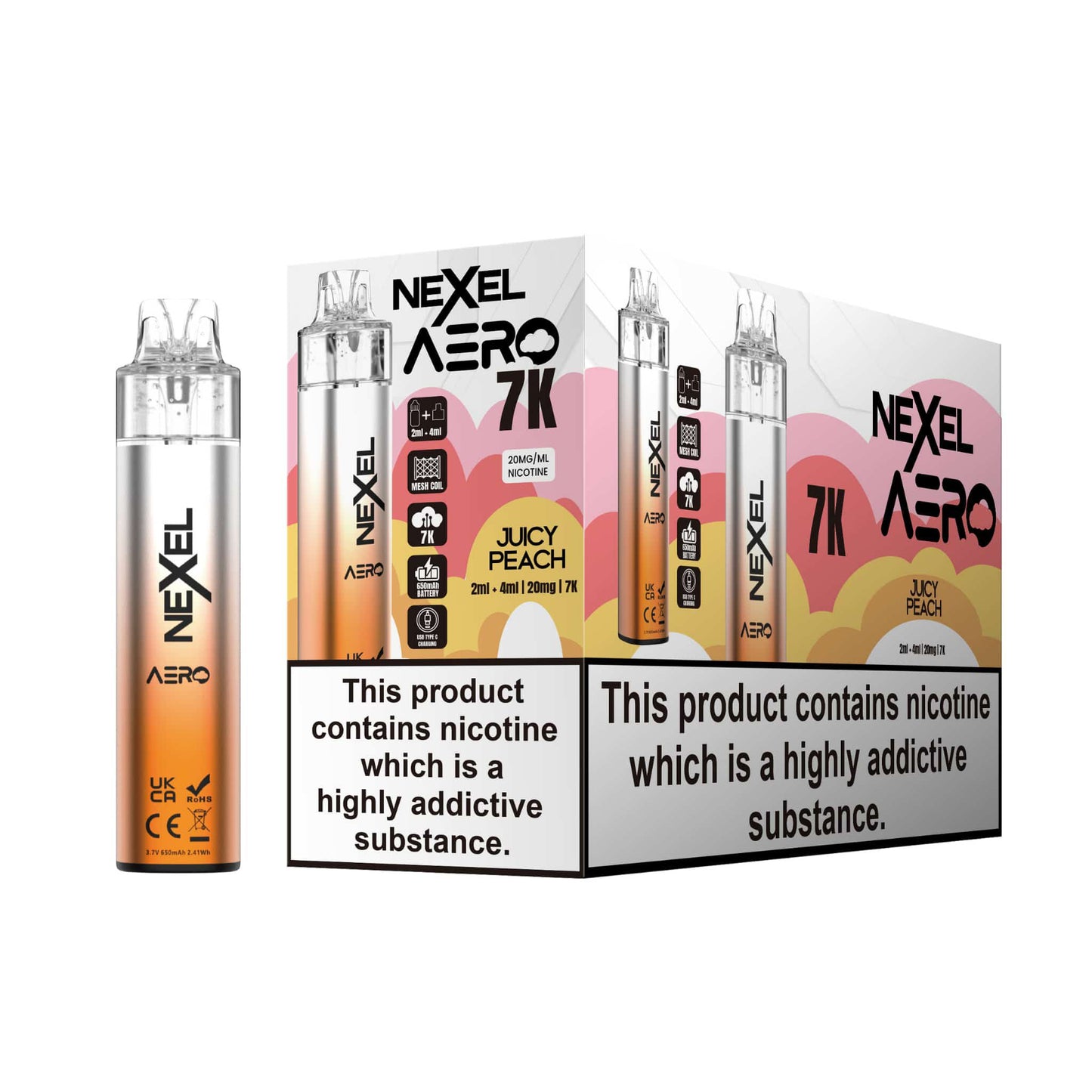 Nexel Aero 7k Pods -  Pack of 10 - 20mg
